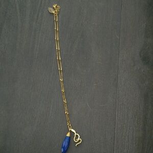 Elegant Gold and Blue Pendant Necklace